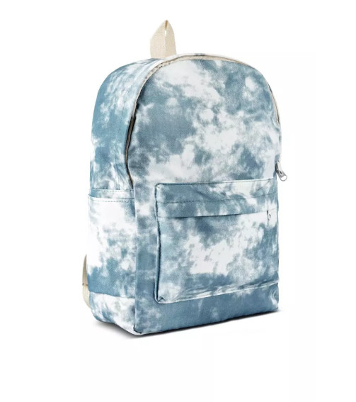 Ash Blue Printed Casual Backpack