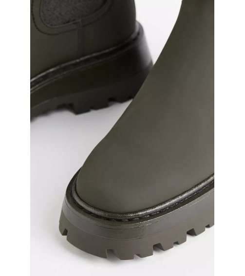 Olive Green Unique Platform Martin Boots