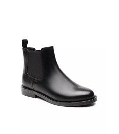 Black Fashion Cow Leather Chelsea Booties