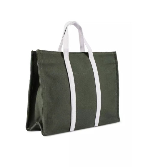 Duo-Tone Canvas Top Handle Bag