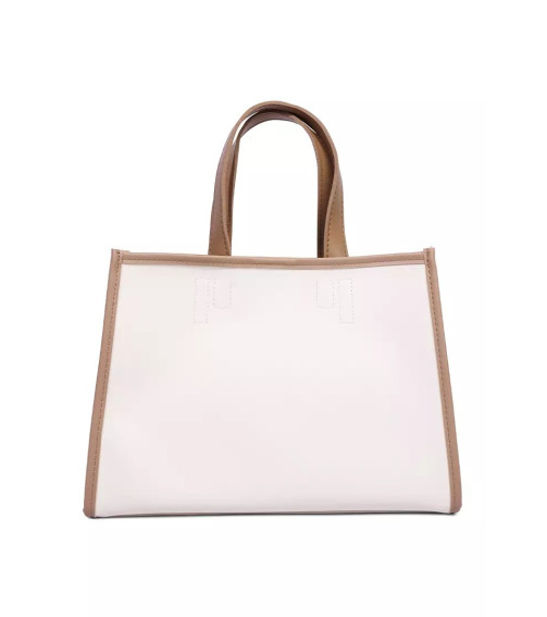 Off White Wavy Patch Color Block Tote Bag