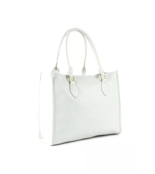 White Chevron Pattern Tote Bag