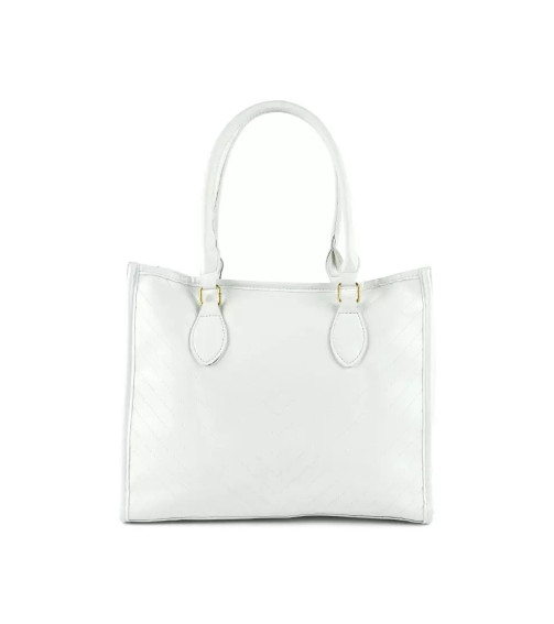 White Chevron Pattern Tote Bag