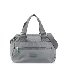 Crinkled Nylon Convertible Top Handle Bag