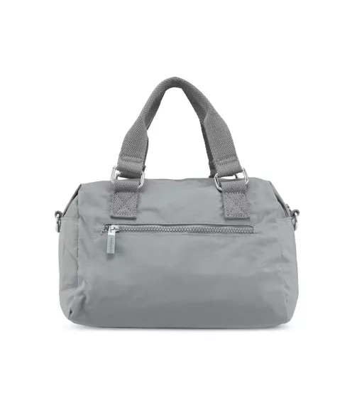 Crinkled Nylon Convertible Top Handle Bag